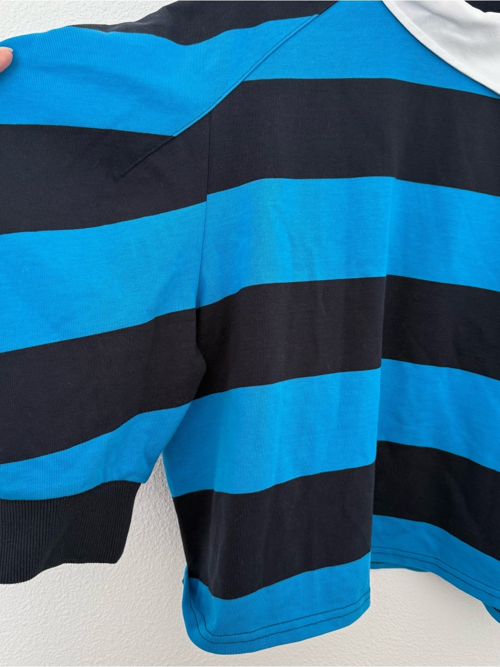 NWT KBB by KAHLANA The Asymmetric Striped Rugby T-Shirt XL Blue Limited Edition - Picture 5 of 11